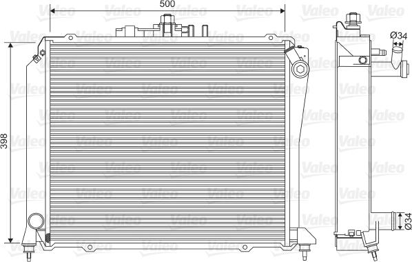 Valeo 701584 - Радіатор, охолодження двигуна autocars.com.ua