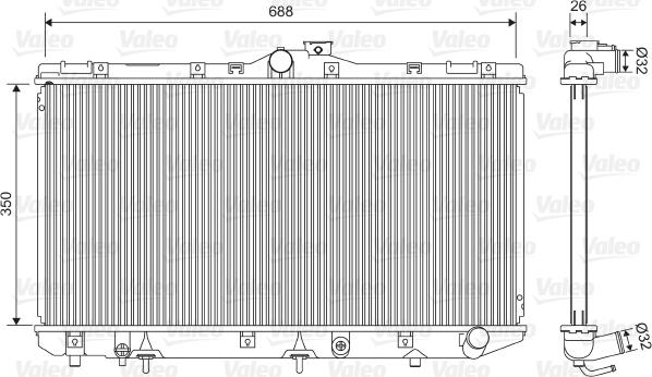 Valeo 701586 - Радіатор, охолодження двигуна autocars.com.ua
