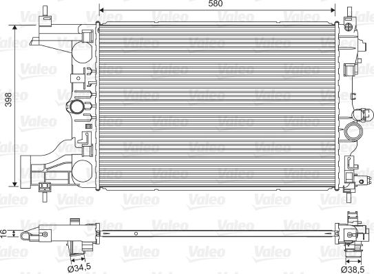 Valeo 701594 - Радиатор, охлаждение двигателя avtokuzovplus.com.ua