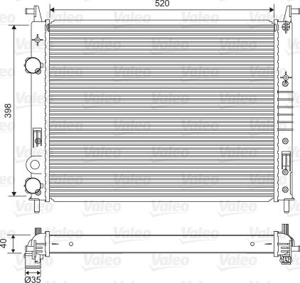 Valeo 701597 - Радиатор, охлаждение двигателя avtokuzovplus.com.ua