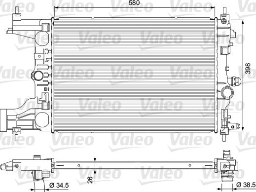 Valeo 701723 - Радіатор, охолодження двигуна autocars.com.ua