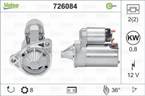 Valeo 726084 - Стартер avtokuzovplus.com.ua