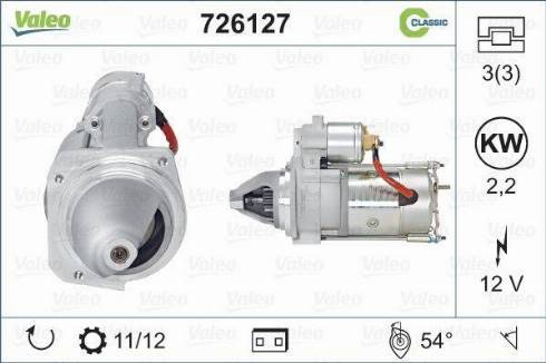 Valeo 726127 - Стартер autocars.com.ua