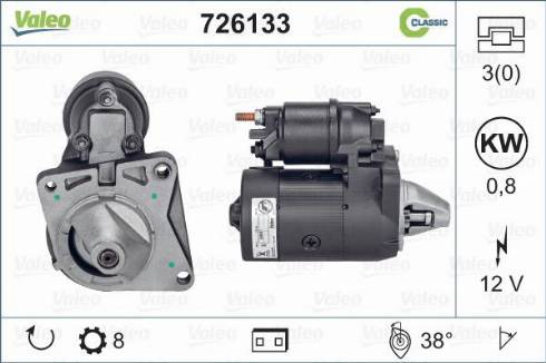 Valeo 726133 - Стартер autocars.com.ua