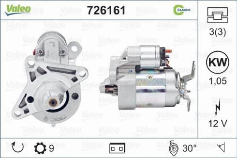 Valeo 726161 - Стартер avtokuzovplus.com.ua