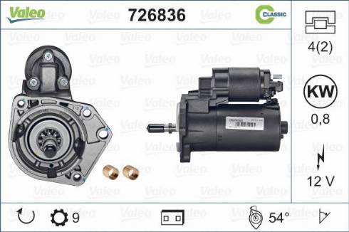 Valeo 726836 - Стартер avtokuzovplus.com.ua