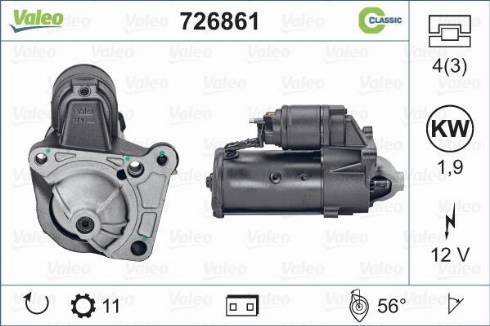 Valeo 726861 - Стартер autocars.com.ua