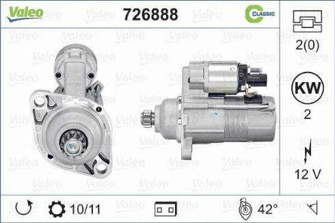 Valeo 726888 - Стартер autocars.com.ua