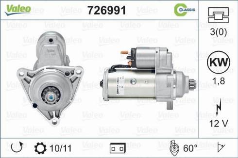 Valeo 726991 - Стартер avtokuzovplus.com.ua