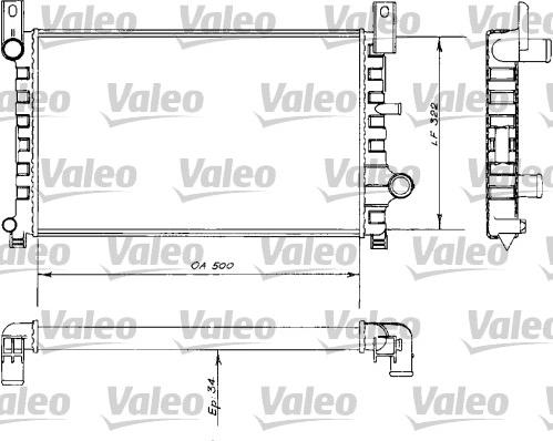 Valeo 730484 - Радиатор, охлаждение двигателя avtokuzovplus.com.ua