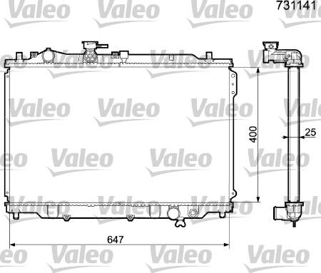 Valeo 731141 - Радіатор, охолодження двигуна autocars.com.ua