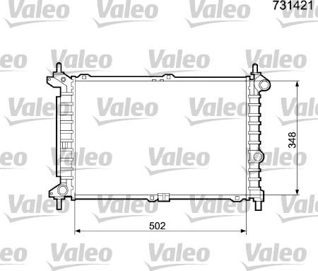 Valeo 731421 - Радіатор, охолодження двигуна autocars.com.ua