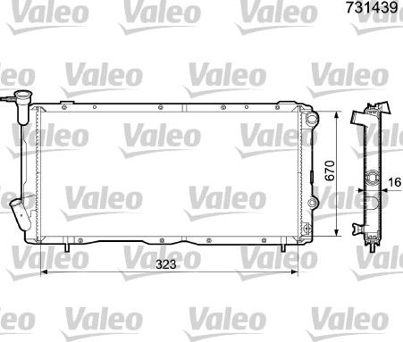 Valeo 731439 - Радіатор, охолодження двигуна autocars.com.ua