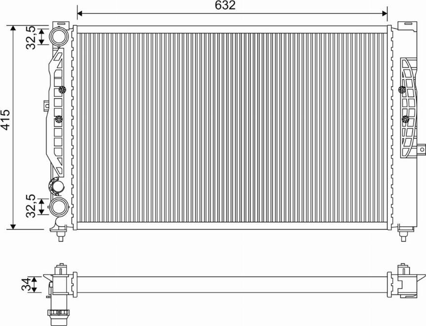 Valeo 731537 - Радиатор, охлаждение двигателя avtokuzovplus.com.ua