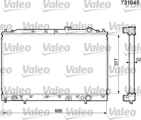 Valeo 731645 - Радіатор, охолодження двигуна autocars.com.ua