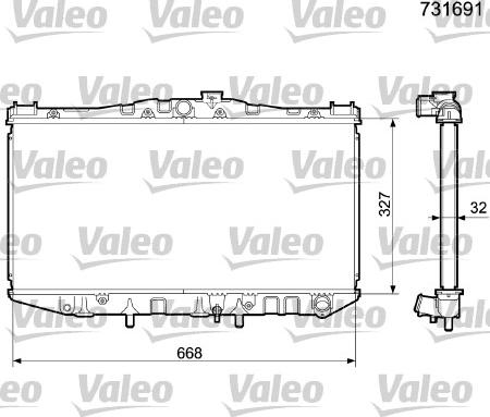 Valeo 731691 - Радіатор, охолодження двигуна autocars.com.ua