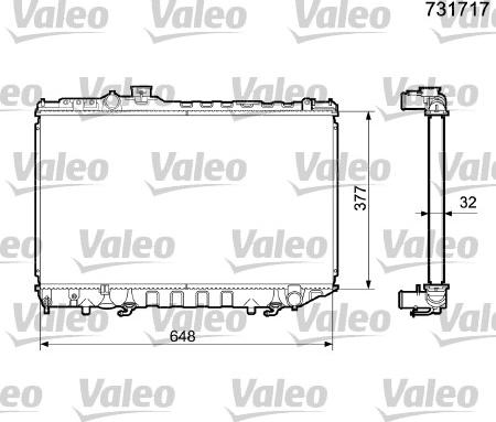 Valeo 731717 - Радіатор, охолодження двигуна autocars.com.ua