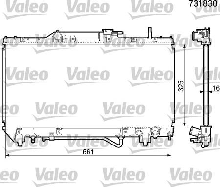 Valeo 731830 - Радіатор, охолодження двигуна autocars.com.ua