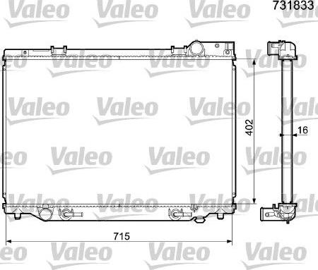 Valeo 731833 - Радіатор, охолодження двигуна autocars.com.ua