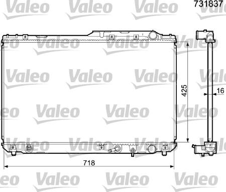 Valeo 731837 - Радіатор, охолодження двигуна autocars.com.ua