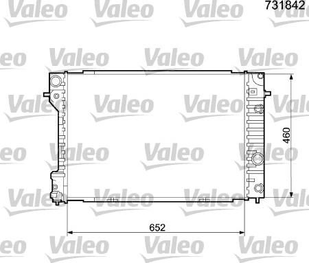 Valeo 731842 - Радіатор, охолодження двигуна autocars.com.ua