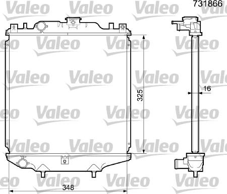 Valeo 731866 - Радіатор, охолодження двигуна autocars.com.ua