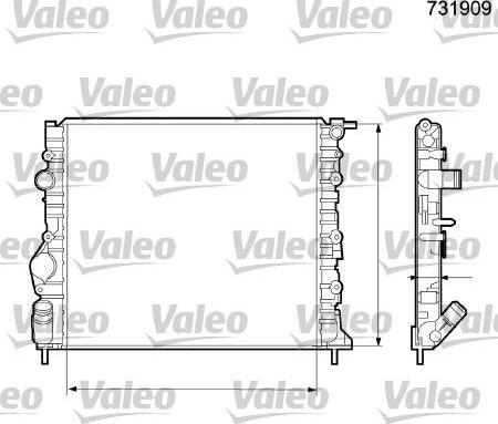 Valeo 731909 - Радіатор, охолодження двигуна autocars.com.ua