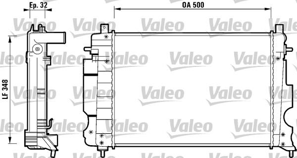 Valeo 732120 - Радіатор, охолодження двигуна autocars.com.ua