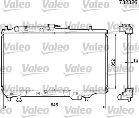 Valeo 732326 - Радіатор, охолодження двигуна autocars.com.ua