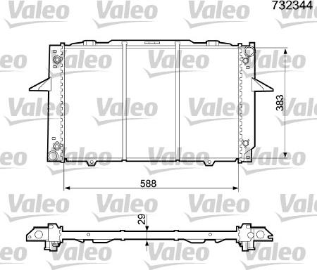 Valeo 732344 - Радіатор, охолодження двигуна autocars.com.ua