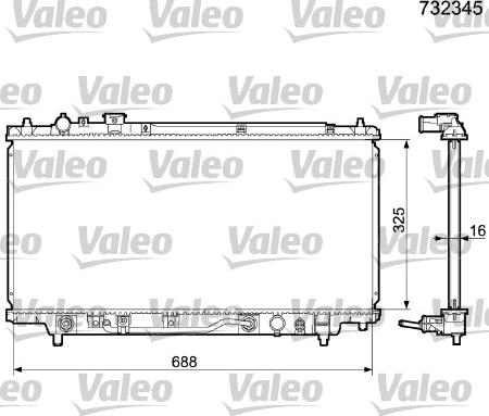 Valeo 732345 - Радіатор, охолодження двигуна autocars.com.ua