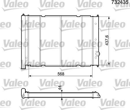 Valeo 732435 - Радіатор, охолодження двигуна autocars.com.ua