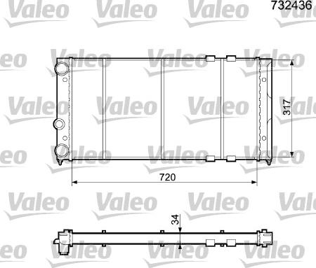 Valeo 732436 - Радіатор, охолодження двигуна autocars.com.ua