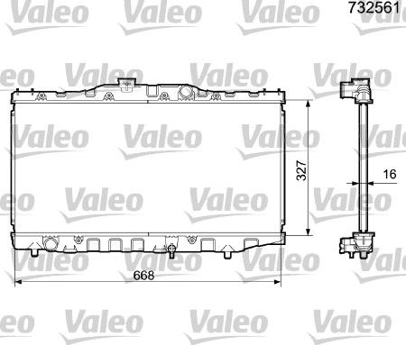 Valeo 732561 - Радіатор, охолодження двигуна autocars.com.ua