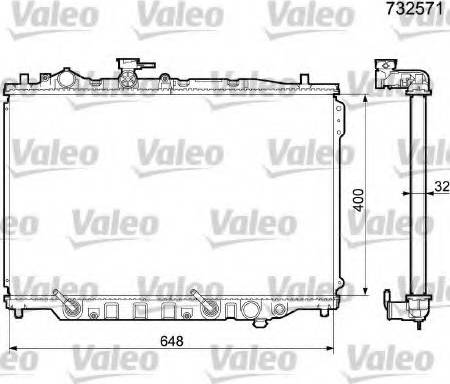 Valeo 732571 - Радіатор, охолодження двигуна autocars.com.ua