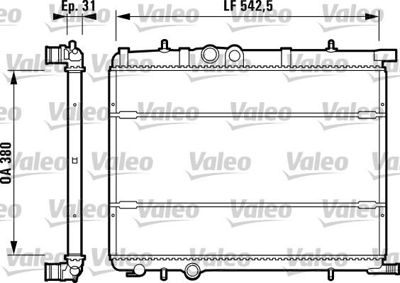 Valeo 732619 - Радіатор, охолодження двигуна autocars.com.ua