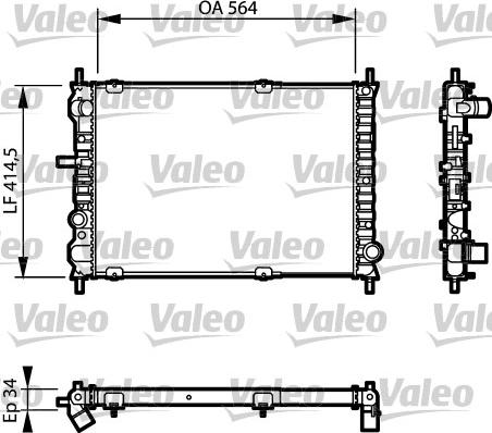 Valeo 732623 - Радіатор, охолодження двигуна autocars.com.ua