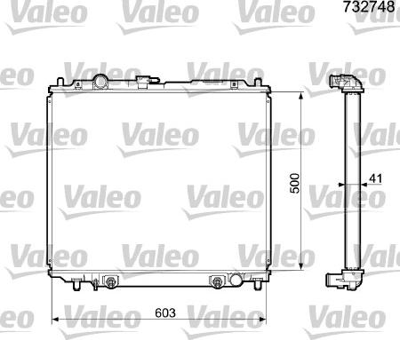 Valeo 732748 - Радиатор, охлаждение двигателя avtokuzovplus.com.ua