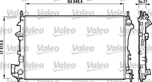 Valeo 732876 - Радіатор, охолодження двигуна autocars.com.ua