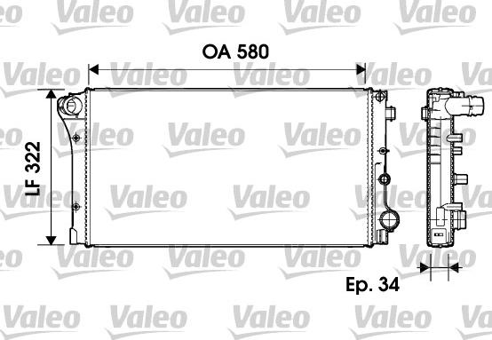 Valeo 732954 - Радіатор, охолодження двигуна autocars.com.ua