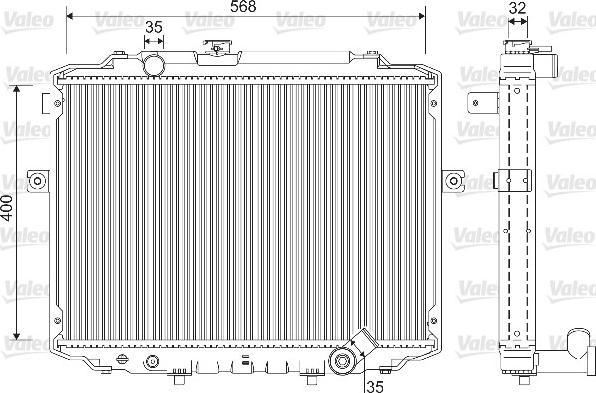 Valeo 733227 - Радіатор, охолодження двигуна autocars.com.ua