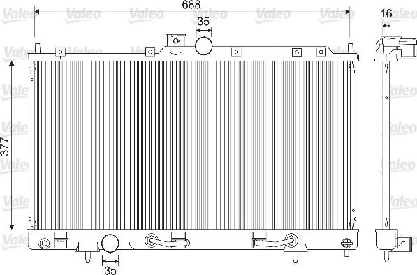 Valeo 733280 - Радіатор, охолодження двигуна autocars.com.ua