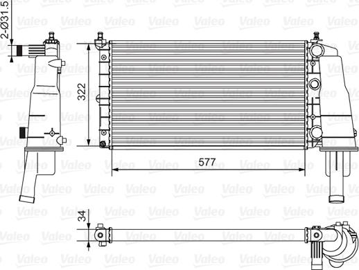 Valeo 734236 - Радіатор, охолодження двигуна autocars.com.ua