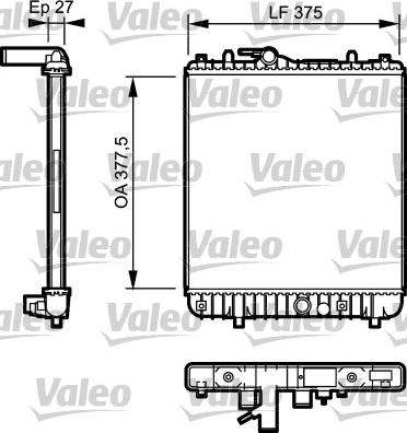 Valeo 734331 - Радіатор, охолодження двигуна autocars.com.ua