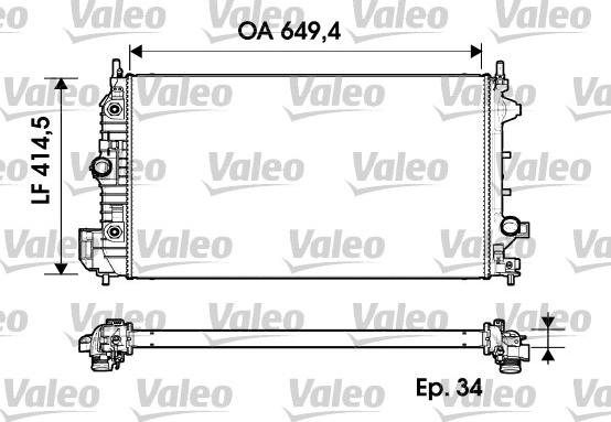 Valeo 734345 - Радіатор, охолодження двигуна autocars.com.ua