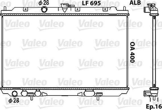 Valeo 734729 - Радиатор, охлаждение двигателя avtokuzovplus.com.ua