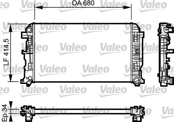 Valeo 734930 - Радіатор, охолодження двигуна autocars.com.ua