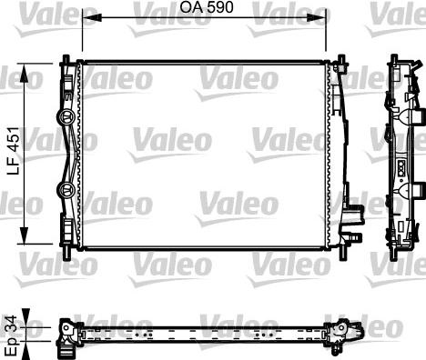 Valeo 735114 - Радіатор, охолодження двигуна autocars.com.ua