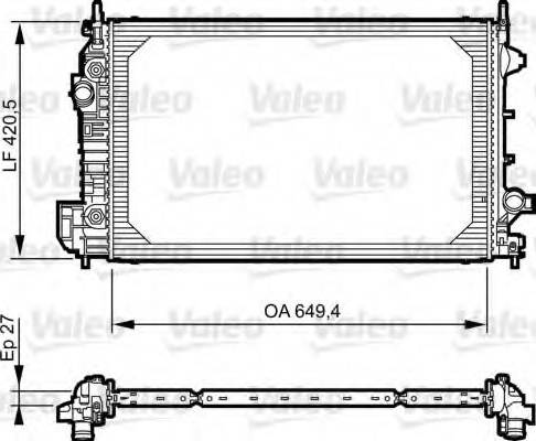 Valeo 735129 - Радіатор, охолодження двигуна autocars.com.ua