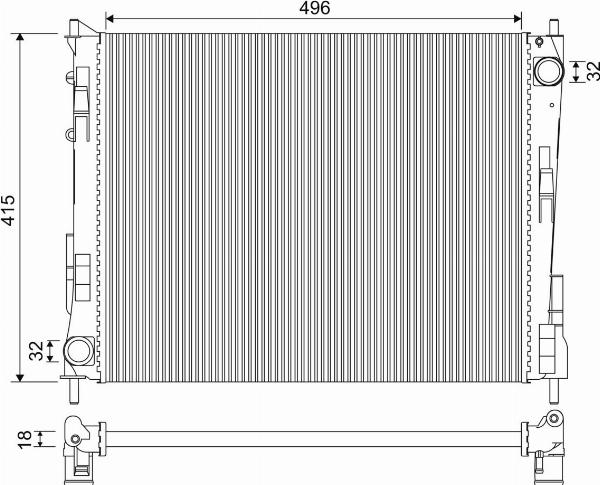 VALEO 735134 - Радіатор, охолодження двигуна autocars.com.ua